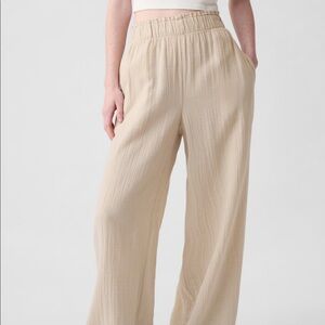 Gap crinkle gauze wide leg pants xs petite